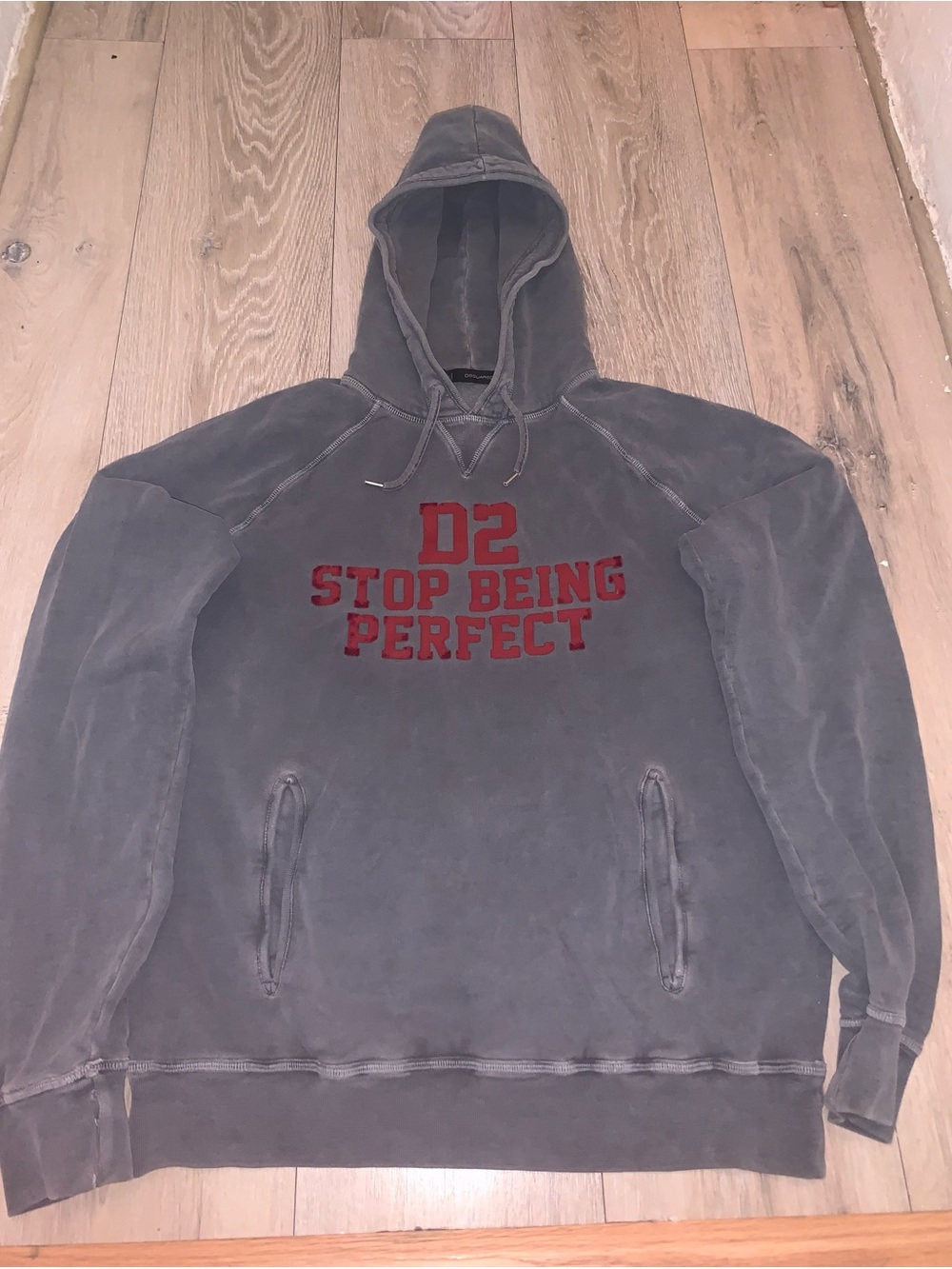 Dsquared2 “D2 Stop Being Perfect” Men's Hooded Sweatshirt Size: XLarge